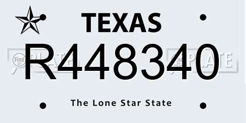 R448340 Texas License Plate