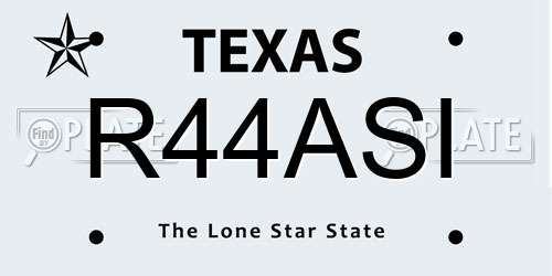 R44ASI Texas License Plate