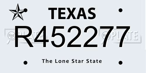 R452277 Texas License Plate