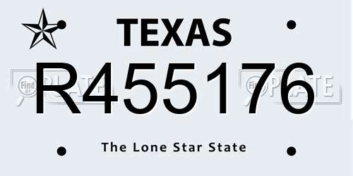 R455176 Texas License Plate