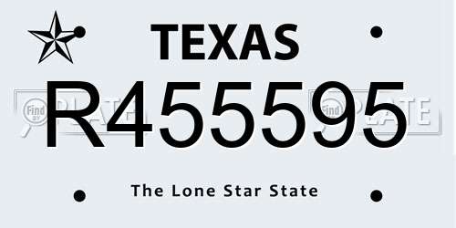 R455595 Texas License Plate
