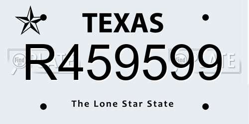 R459599 Texas License Plate