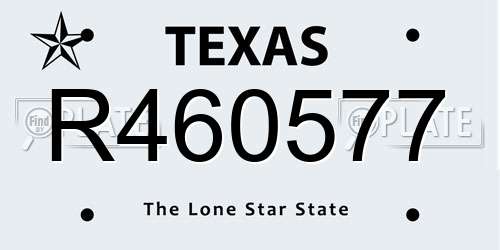 R460577 Texas License Plate