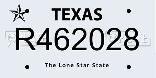 R462028 Texas License Plate