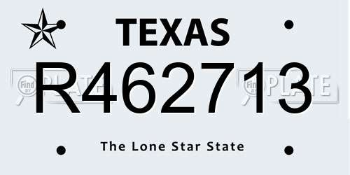R462713 Texas License Plate