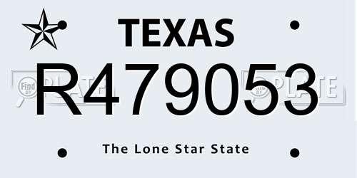 R479053 Texas License Plate