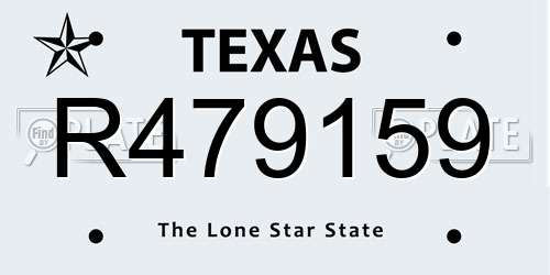 R479159 Texas License Plate