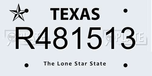 R481513 Texas License Plate
