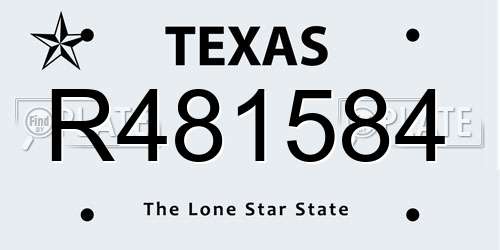 R481584 Texas License Plate