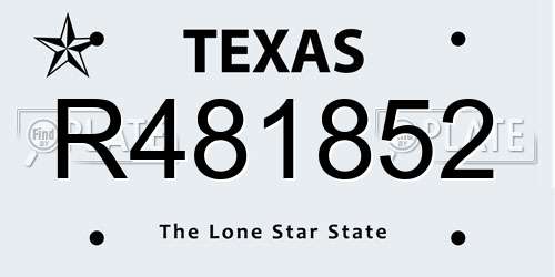 R481852 Texas License Plate