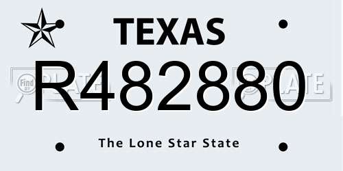 R482880 Texas License Plate