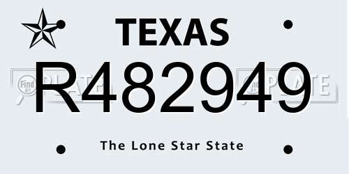 R482949 Texas License Plate