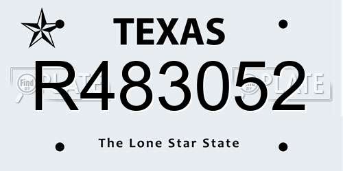 R483052 Texas License Plate