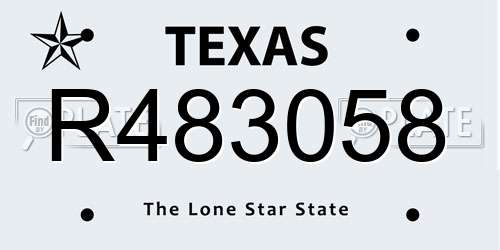 R483058 Texas License Plate