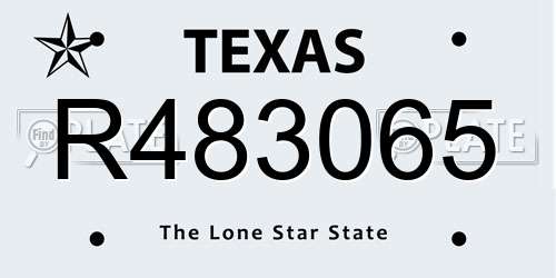 R483065 Texas License Plate