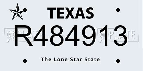 R484913 Texas License Plate