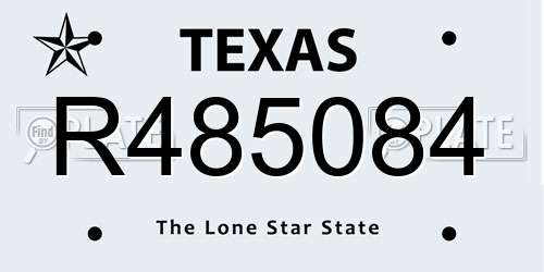 R485084 Texas License Plate