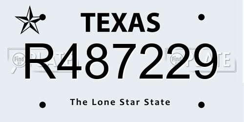 R487229 Texas License Plate