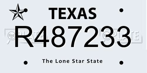 R487233 Texas License Plate
