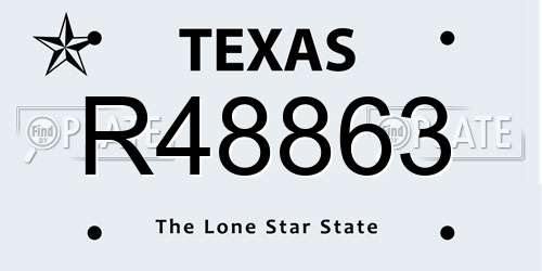R48863 Texas License Plate