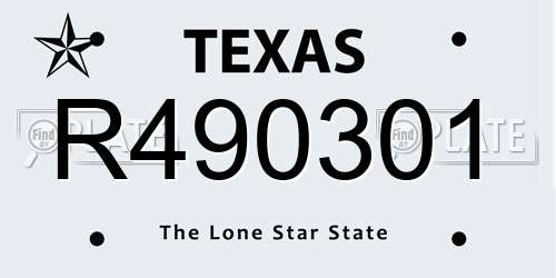 R490301 Texas License Plate