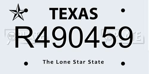 R490459 Texas License Plate