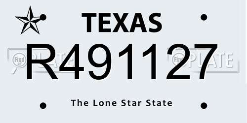 R491127 Texas License Plate