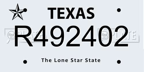 R492402 Texas License Plate