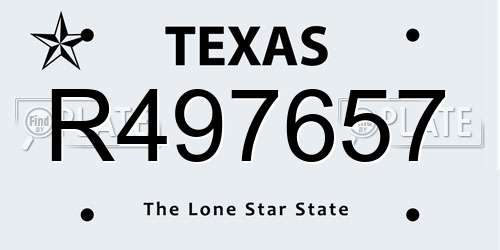 R497657 Texas License Plate