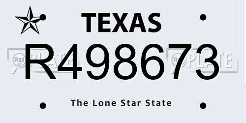 R498673 Texas License Plate