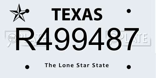 R499487 Texas License Plate