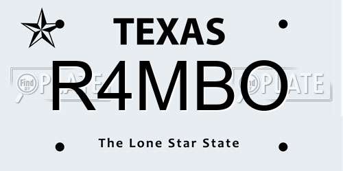 R4MBO Texas License Plate