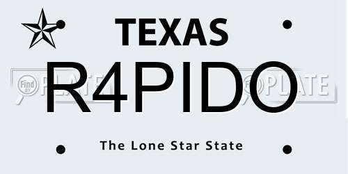 R4PIDO Texas License Plate