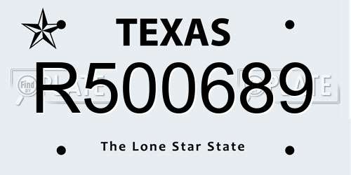 R500689 Texas License Plate
