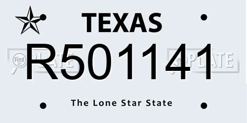 R501141 Texas License Plate