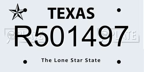 R501497 Texas License Plate