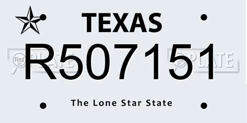 R507151 Texas License Plate