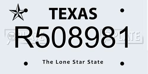 R508981 Texas License Plate