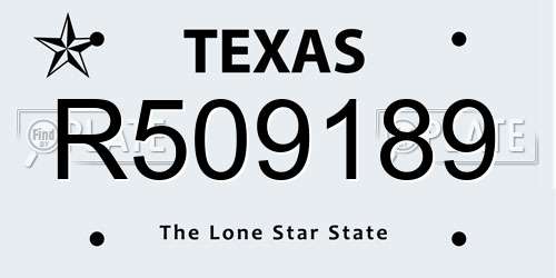 R509189 Texas License Plate