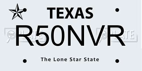 R50NVR Texas License Plate