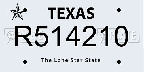 R514210 Texas License Plate