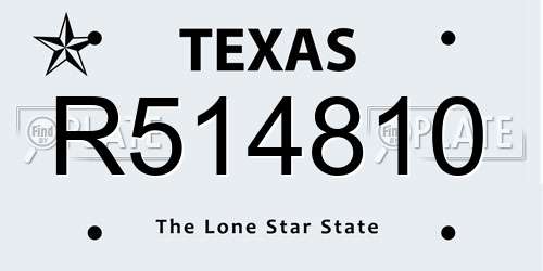 R514810 Texas License Plate