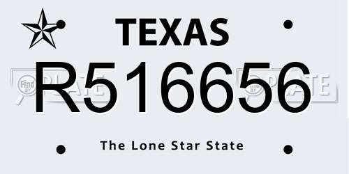 R516656 Texas License Plate