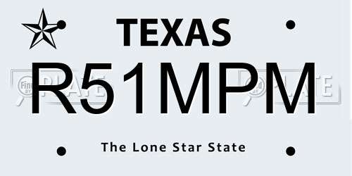 R51MPM Texas License Plate