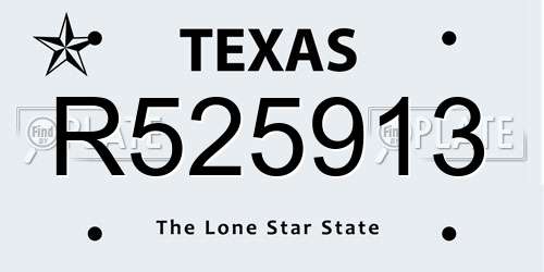 R525913 Texas License Plate