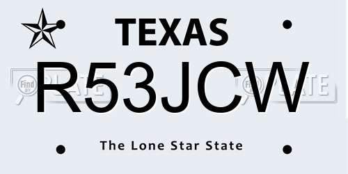 R53JCW Texas License Plate
