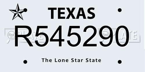 R545290 Texas License Plate