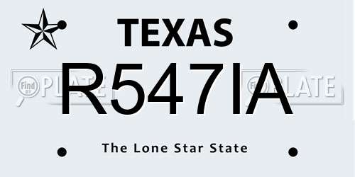 R547IA Texas License Plate