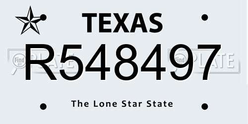 R548497 Texas License Plate