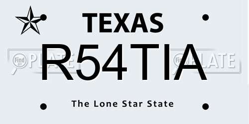 R54TIA Texas License Plate